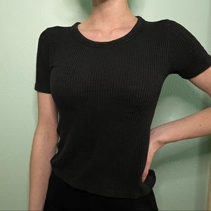 Light Stretchy Black Abercrombie Crew Neck Tee